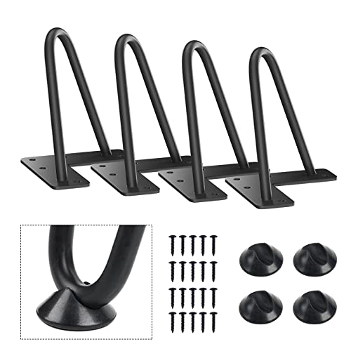 SMARTSTANDARD 7 Inch Heavy Duty Hairpin Furniture Legs, Black 4PCS - color: Black, size: 7 Inch