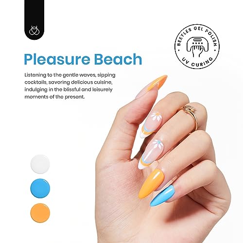Beetles Gel Polish Set, 6 Colors Yellow White Orange Blue Gel Polish Kit - color: A - Mixed Finishes | Pleasure Beach