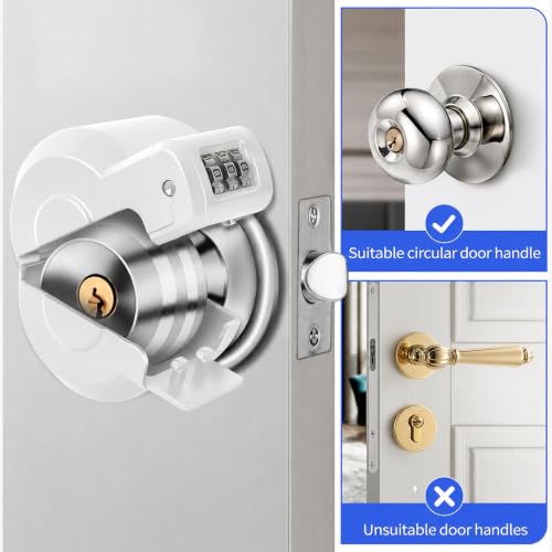 Door Knob Safety Cover Lock Child Proof Door Knob Lockout Device Cover - color: White