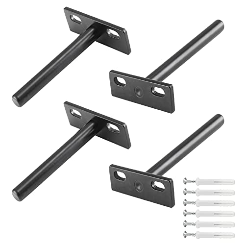 Luomorgo 4 Inch Floating Shelf Brackets, Black Blind Shelf Support, 4 Pcs - size: 4 Inch-Black