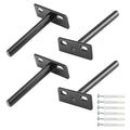 Luomorgo 4 Inch Floating Shelf Brackets, Black Blind Shelf Support, 4 Pcs - size: 4 Inch-Black