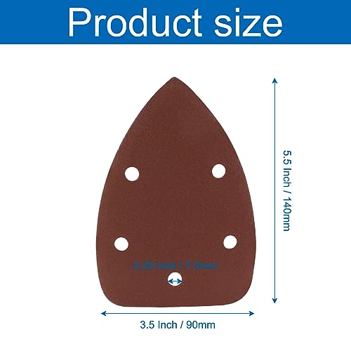 50 Pcs Mouse Detail Sander Sandpaper, 10 Sizes, 5 Hole - size: 40/60/80/100/120/180/240/320/400/800 Grits - 5 Pcs