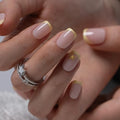 CurvLife Short Square Press On Nails, Honey Drift Honey Yellow, Soft Gel - color: Butter Star
