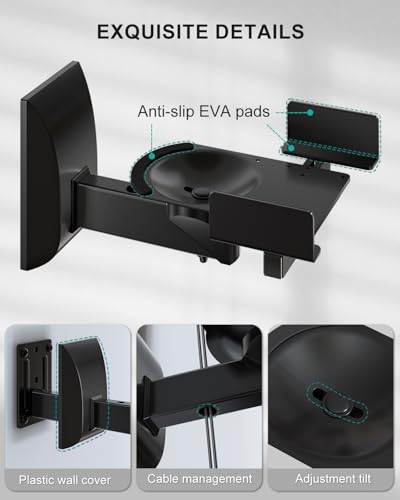 WALI Surround Sound Speaker Wall Mount with Adjustable Swivel Tilt Angle - size: Standard