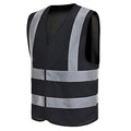 AYKRM 12 colour High visibility viz vest hi vis viz reflective work construction safety vest (XS-8XL) - color: Black, size: Medium