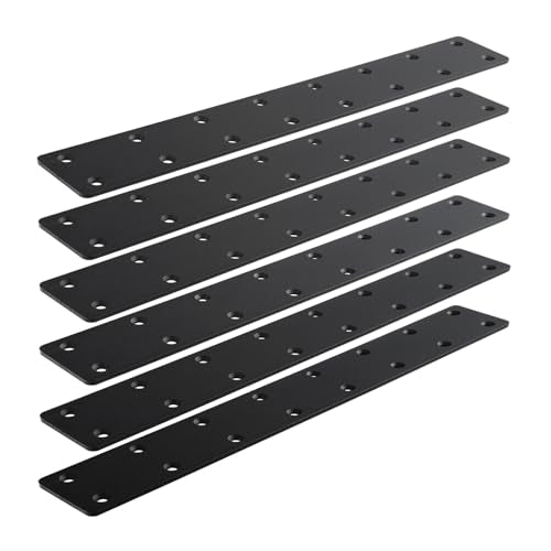 6packs Straight Steel I Shape Flat Plate,Heavy Duty Mending Plate 14.7"x2" for Wood DIY Projects - Large Connector Brace,Post to Beam Connectors Repair Bracket,Joining Brackets