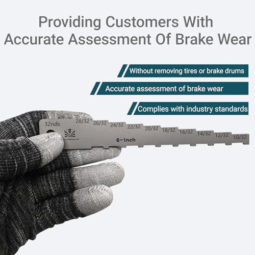 The 6" Brake Pad Measuring Tool,Brake Drum Wear Detection Gauge in 32nds - size: 6"-32nds