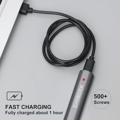 SHARDEN 29 IN 1 Mini Electric Screwdriver,Small Electric Screw Driver(Grey) - color: Grey