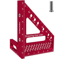 Premium Carpenter Square Hole Scribing Ruler Woodworking Square 22.5-90 Degree Measuring Ruler with Angle Pin,Versatile Multi Angle Square for Woodworking, Engineering, and Construction | Preset 22.5°, 30°, 45°, 60°, 67.5° and 75° guides, 1/4 in pin holes