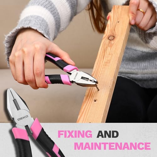 DEKOPRO 86PCS Pink Tool Set Household DIY Tool Kit for Women with Storage Toolbox, Small Compact Hand Tool Box Set for Home Use, DIY, Apartment, Office & Home Repair - color: Pink