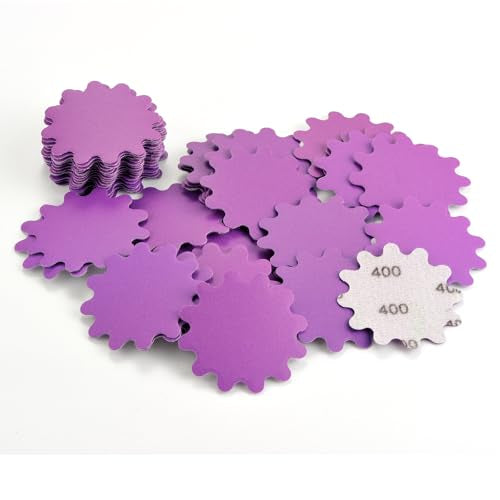 MAXMAN 2"Sanding Discs, 400 Grit Flex Edge Sandpaper, for Drill/Bowl Sander | 50Pcs Wet/Dry Sand Paper, Hook and Loop Sanding Discs, Wavy Sand Paper, for Drill Sanding Attachments, Edge Sanding Tools - style: 400 Grit
