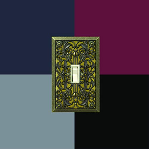 Amerelle 65TAB Filigree Wallplate, 1 Toggle, Antique Brass (Pack of 2) - size: 1 Toggle (Pack of 2)