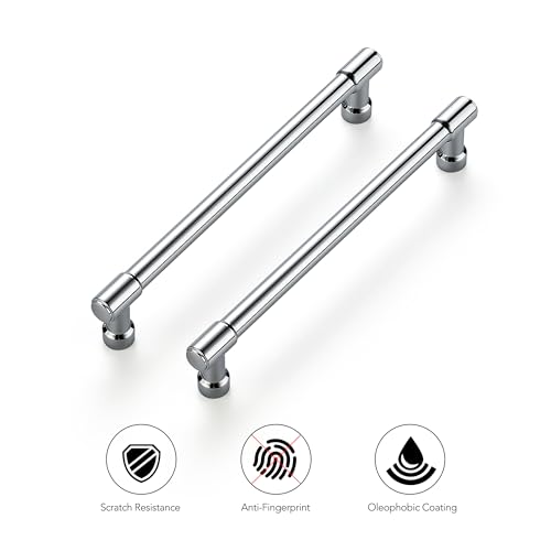 Ravinte Polished Chrome Kitchen Pulls Cabinet Handles 6-1/4 Inch 5 Pack - color: Polished Chrome, size: 6-1/4 Inches Hole Center