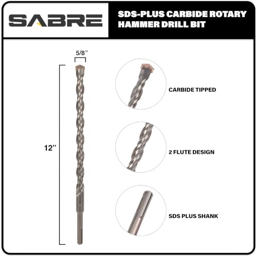 5/8 Inch x 12 Inch SDS Plus Rotary Hammer Drill Bit - size: 5/8" x 12" Version 2
