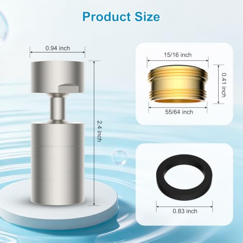 Hibbent 4-Mode Faucet Aerator, Faucet Sprayer Attachment, Brushed Nickel - color: Brushed Nickel, style: Four Modes