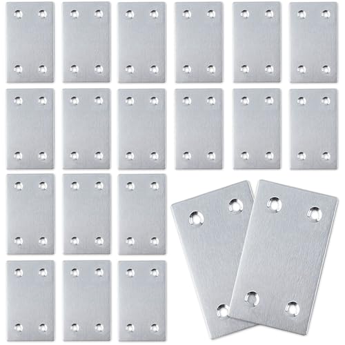 50PCS Flat Straight Brace Brackets,2.35x1.5 Stainless Steel Brackets - size: Silver,2.36"x1.5"