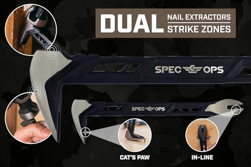Spec Ops Tools Nail Puller Cats Paw Pry Bar for Prying, Demolition & Nail Pulling, High-Carbon Steel, 8, 10 & 11 Inch Combo Pack - size: 8/10/11 in Claw Bar