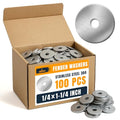 ALBO 100 Pcs 1/4" x 1-1/4" 304 Stainless Steel Fender Flat Washers - size: 1/4" x 1-1/4" - 100pcs