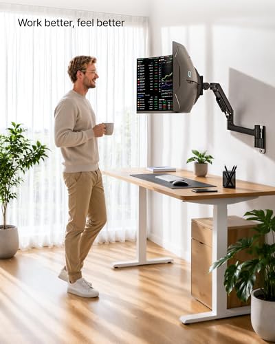 Single Wall Mount Monitor Arm for 17-49" Ultrawide Screens - size: Single