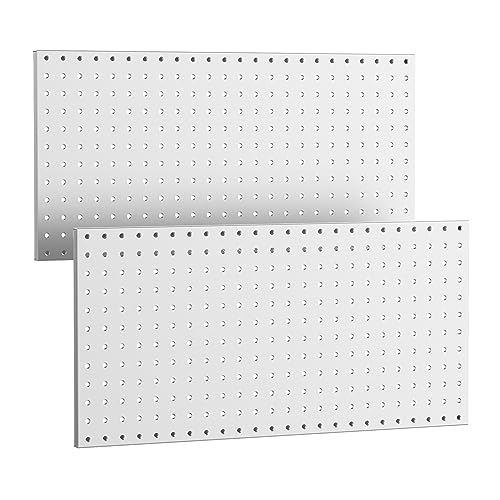 WALMANN 2 PCS 12x24 in Pegboard Panels, 24x24 in Tools Pegboards, Grey - color: Grey 12"*24", size: 24"*24"
