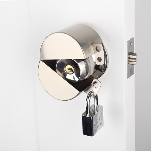 Door Knob Lockout Device with Padlock,Stainless Steel - color: Stainless Steel
