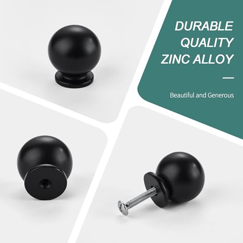 AVICCI 10 Pack Cabinet Knobs Matte Black Heavy Duty Solid Cabinet Handles cabinets Dressers Kitchens Handles Bathroom cabinets Cabinet pulls - color: Matte Black, size: Knob-10Pcs