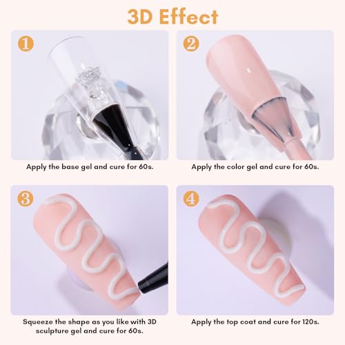 Makartt 3D Nail Gel, 2 Pcs 15g Nail Sculpting Gel for Molding and Drawing - color: A07-Whiteout Wonder & Noir