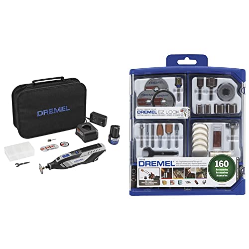 Dremel 8250 Cordless Brushless Rotary Tool Kit and the 710-08 160 Piece Rotary Tool Accessory Set