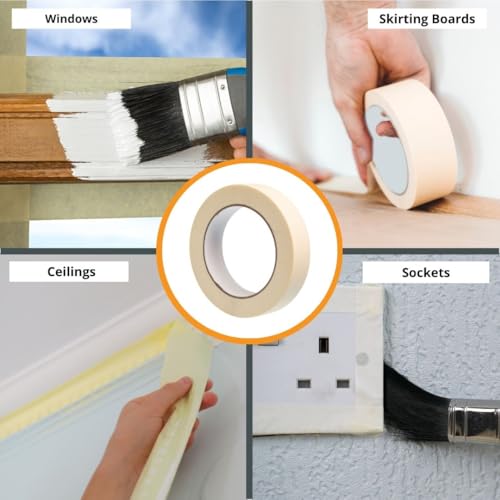 GTSE - Masking Tape 1 inch x 55 Yards (164 ft) 1 Roll - size: 1" x 55 yds