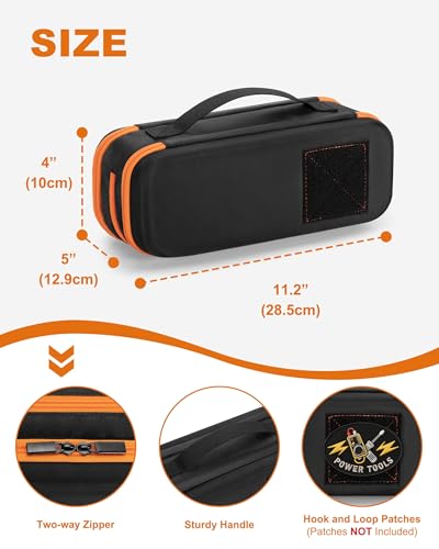 Hard Tool Carrying Bag, Zippered Multimeter Case with Handle