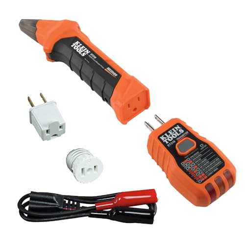 Klein Tools 80016 Circuit Breaker Finder Tool Kit with Accessories, GFCI Outlet Tester, 2-Piece Set, Includes Cat. No. ET310 and Cat. No. 69411 - size: 2-Piece Kit