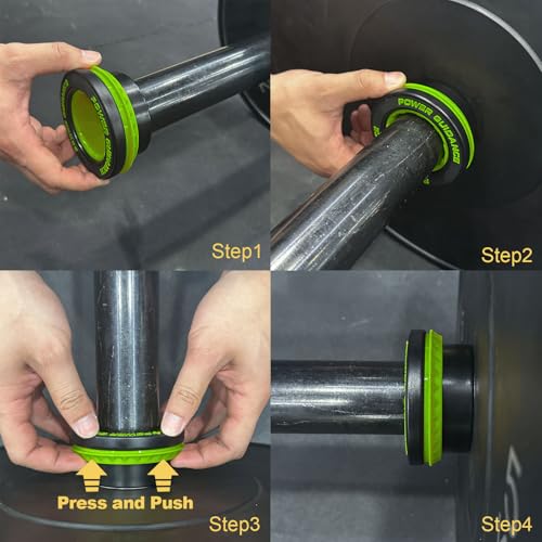 POWER GUIDANCE Fitness Barbell Clips 2" (Pair) - Quick fix Olympic Barbell Clamps & Collars for Secure Weightlifting & Powerlifting - Barbell Clips for Bars - color: Green