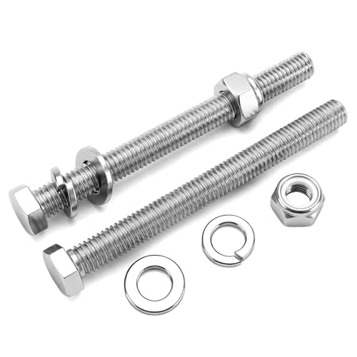 15 Sets 1/4-20x3-3/4 Bolt and Nut Set, Flat & Lock Washers Included,60PCS | 304 Stainless Steel 1/4-20 Bolt, Precision Fasteners Mechanical Assembly Equipment Repair & DIY - size: 1/4-20x3-3/4" 15sets