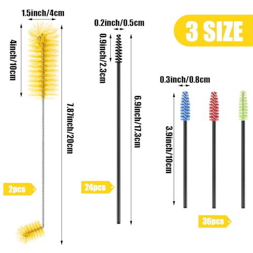 Hummingbird Feeder Cleaning Brush, 19 Pieces 3 Size, Yellow - color: Yellow