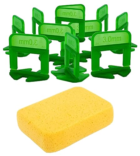 Tile Leveling System 1/8 inch- 2000 Piece Tile Spacers- Tile Spacers Leveling System for Easy, Seamless and Smooth Floor Tile and Stone Installation (3mm Approximately) - color: 2000 Piece Tile Spacers