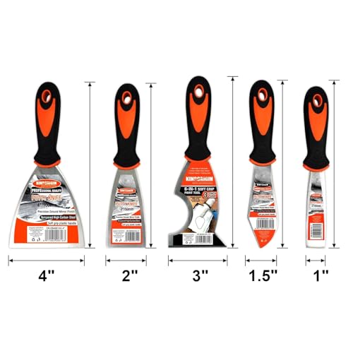 Putty Knife Set, 5 Pcs Size Paint Scraper, 1" 1.5" 2" 3" 4" - color: 5 Pack, Multi-size