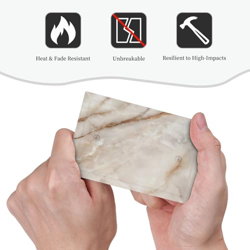Beige Marble Pattern Light Switch Cover Modern Wall Plate Decorative Single Blank Switch Plates Electrical Outlet Faceplate for Bathroom Kitchen Bedroom 5" x 3" - size: Single Blank