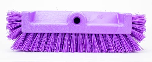 SPARTA Multi-Level Tile Scrub Brush 12" Wide Brush Head, Heavy-Duty Tile Cleaning Brush with End Bristles for Commercial Tiles, Tubs and Floor, Plastic, 12 Inches, Purple - color: Purple
