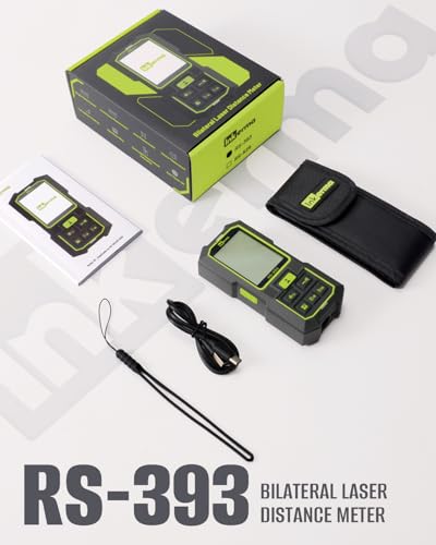 Inkerma Dual Laser Measurement Tool, 393Ft/120M Bilateral Laser Distance Meter, Rechargeable Laser Measure with Ft/in/M Multiple Units, Angle Sensor, Pythagorean Mode, Area and Volume - style: 393ft