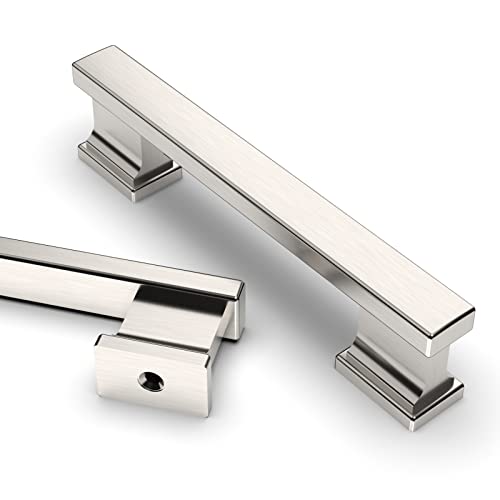 Asidrama 10 Pack 3.75 Inch(96mm) Brushed Satin Nickel Kitchen Cabinet Handles, Cabinet Pulls Kitchen Cabinet Hardware for Cupboard Drawer Pulls - color: Brushed Satin Nickel, size: 3.75" Hole Center, style: 10 Pack