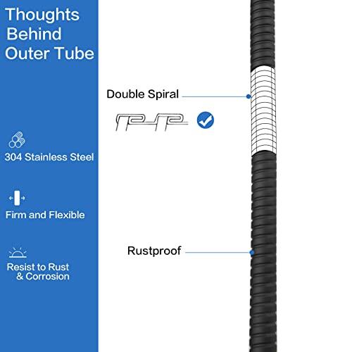 RUMOSE 69 inches Extra Long Shower Hose, Black - color: Black, size: 69"