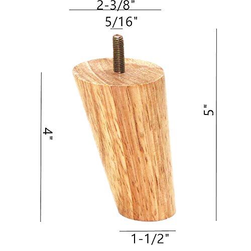 Solid Wood Replacement Furniture Sofa Couch Legs 4 inch Heavy Duty Set of 4 - color: Slant- Set of 4, size: 4"
