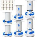 6 Pcs Adjustable Furniture Support Legs, Metal Cabinet Feet 3-4 Inch - color: White, size: (6Pcs) 3.15-4.72 inch