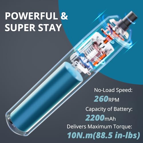 Tilswall 4V W122 Electric Screwdriver Cordless, 10N.m High Torque /260 RPM