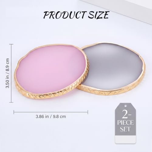 Resin Nail Art Palette 2Pcs, Gray Pink Mixing Tray - color: Gray, Pink
