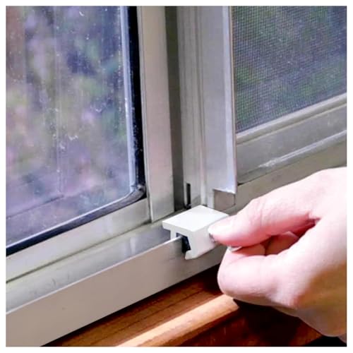 "Nuk3y Sliding Window Security Locks (White, 8 Pack)" - color: White, size: 8 Pack