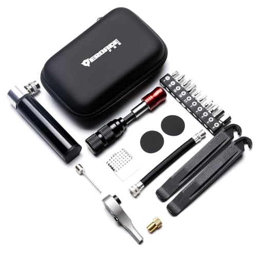 Bike Repair Kit Bike Multitool,Portable Bicycle Tools with Tire Patch,Tire Lever,Ratchet Wrench,Screwdriver Bits,Mini Air Pump Bike Tool Case(Tool Kit with Pump) - size: Tool Kit with Pump