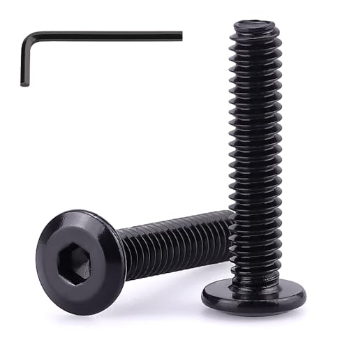M3-0.5 x 25mm (100 pcs) Black Hex Socket Head Cap Screws, 304 Stainless Steel 18/8, Furniture Bolts, Connector Screws for Furniture, Black Oxide Finish, Full Thread, Hex Spanner Wrench Included - size: M3-0.5 x 25mm