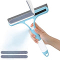 3-in-1 Spray Window Squeegee with Scraper and 2 Cotton Pads, Blue - color: Pro-blue