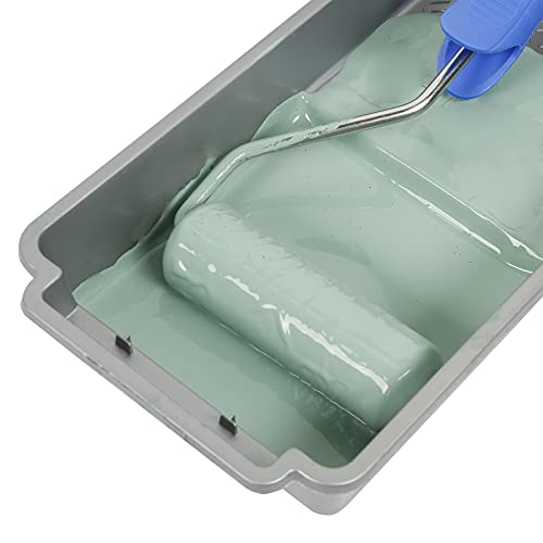 Mister Rui 4 Inch Paint Tray with Liners 12-Pack & Roller Frame